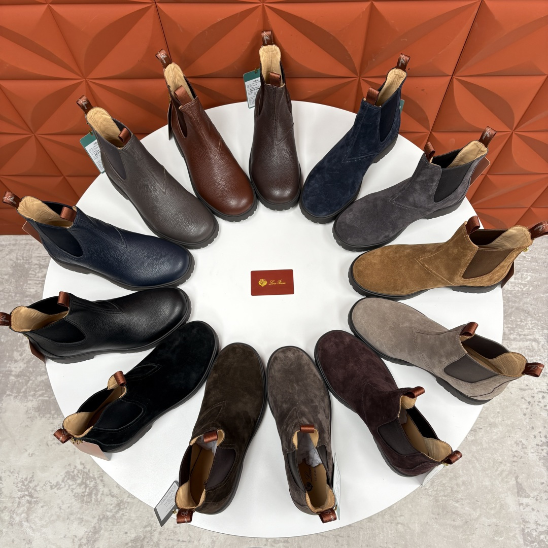 💋💍LP家 新品皮靴 Loro Pian* 诺悠*翩雅 切尔西男靴 把顶奢面料与实用设计揉进经典靴型里，
