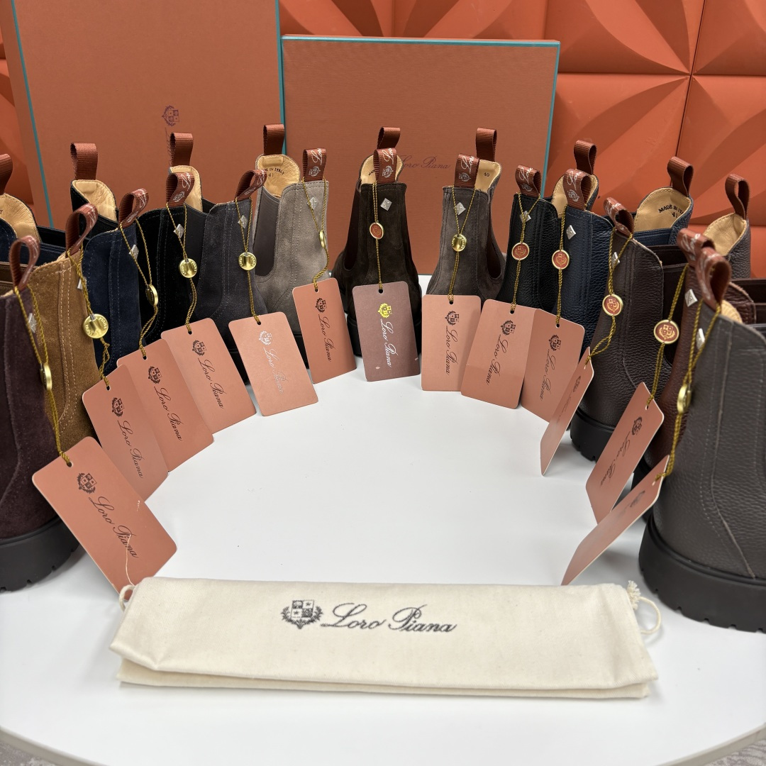 💋💍LP家 新品皮靴 Loro Pian* 诺悠*翩雅 切尔西男靴 把顶奢面料与实用设计揉进经典靴型里，