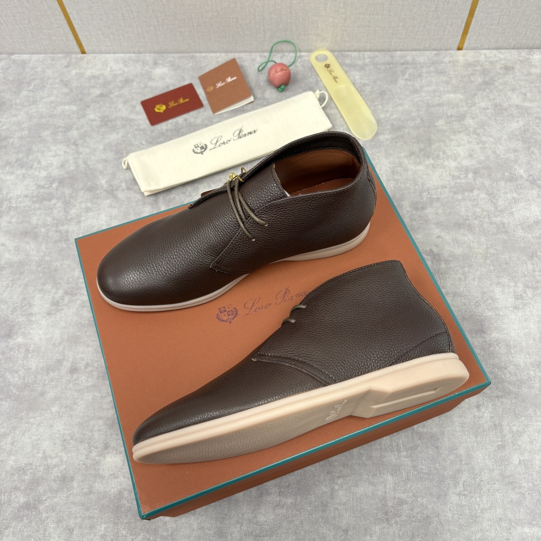 💋💍LP 家新品发售 Loro Pian* 诺悠*翩雅 的经典款短靴 此款沙漠靴系列采用荔枝纹牛皮/高丝