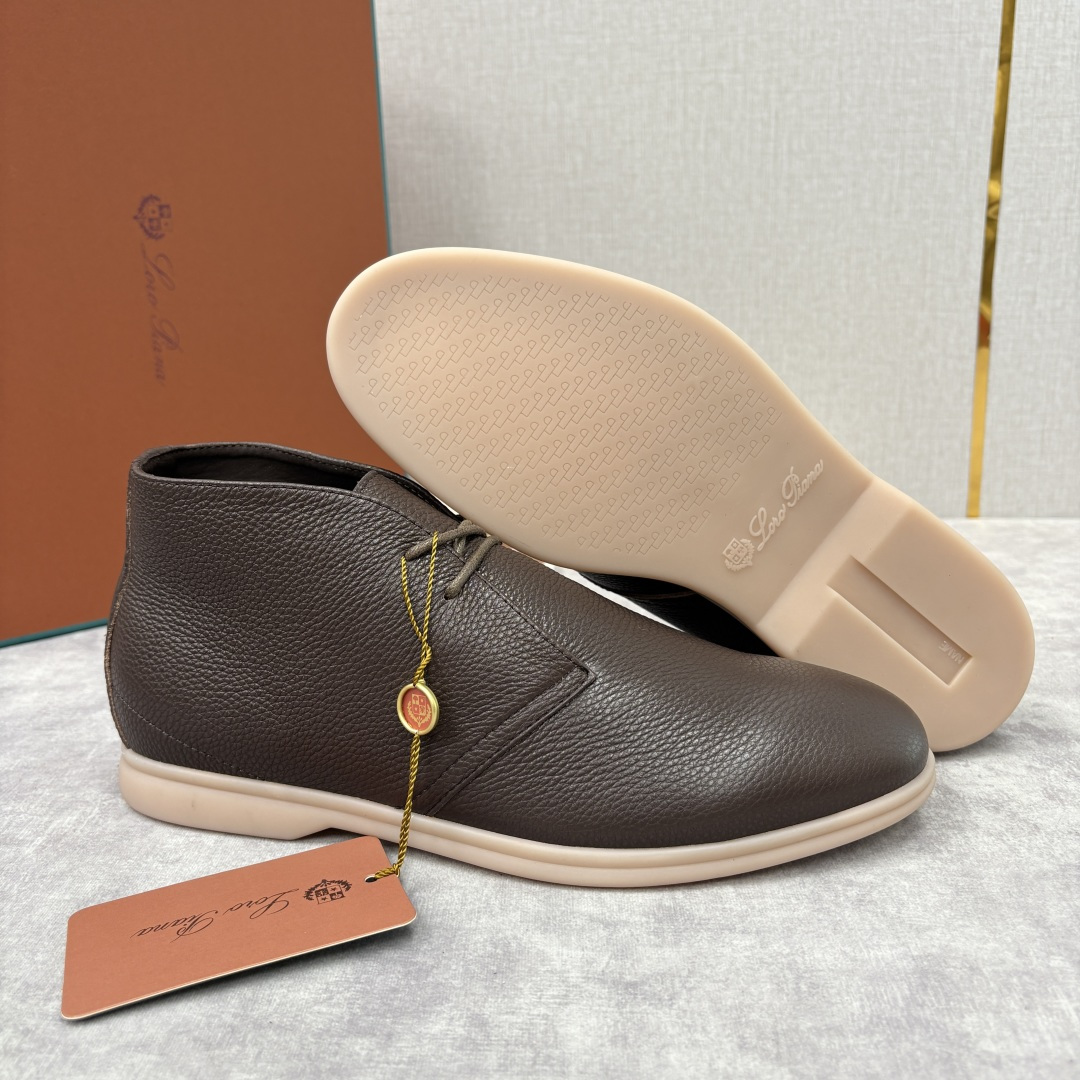 💋💍LP 家新品发售 Loro Pian* 诺悠*翩雅 的经典款短靴 此款沙漠靴系列采用荔枝纹牛皮/高丝