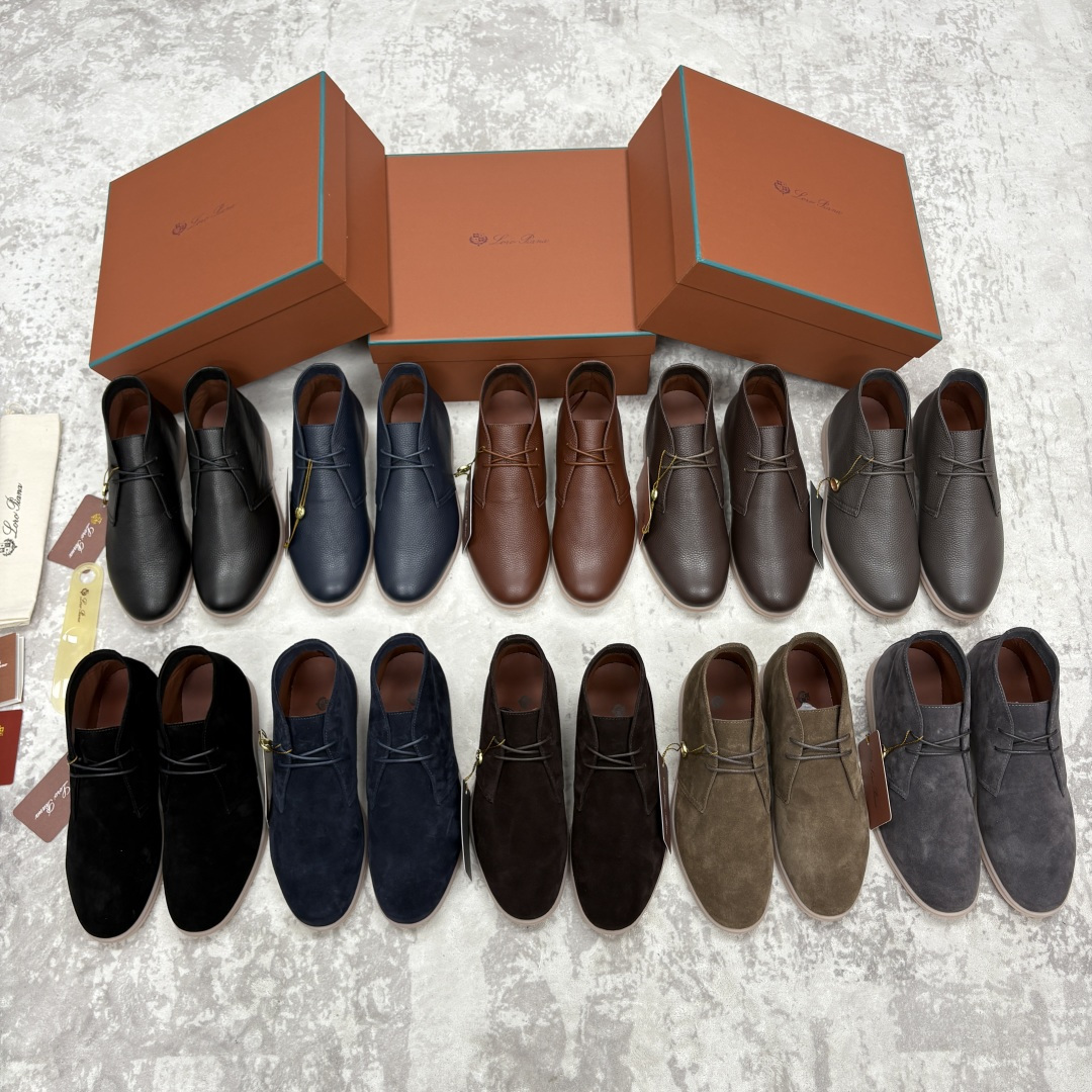 💋💍LP 家新品发售 Loro Pian* 诺悠*翩雅 的经典款短靴 此款沙漠靴系列采用荔枝纹牛皮/高丝