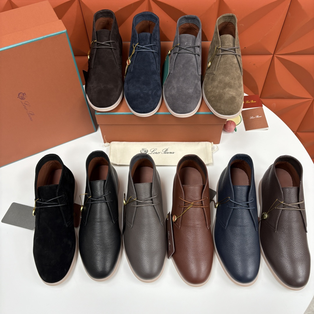 💋💍LP 家新品发售 Loro Pian* 诺悠*翩雅 的经典款短靴 此款沙漠靴系列采用荔枝纹牛皮/高丝