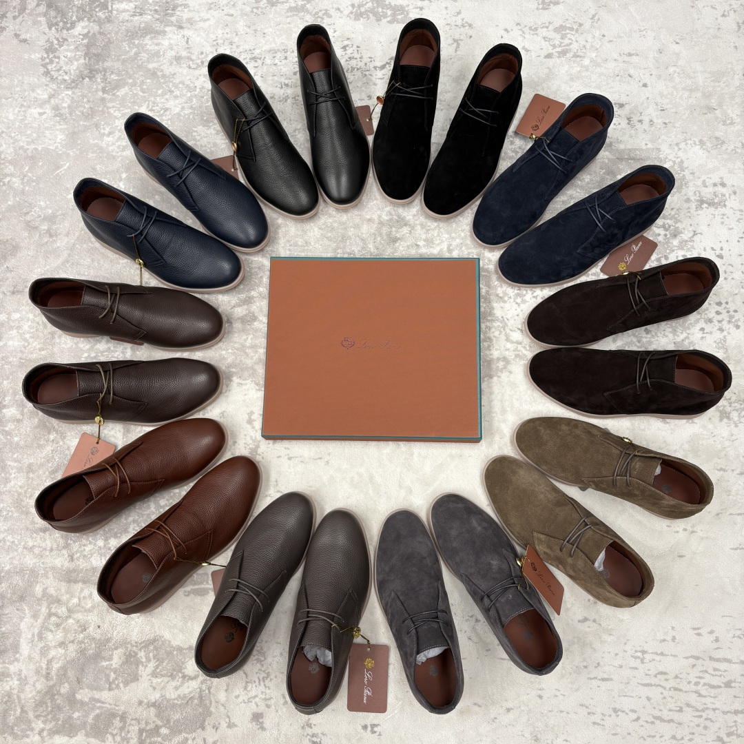 💋💍LP 家新品发售 Loro Pian* 诺悠*翩雅 的经典款短靴 此款沙漠靴系列采用荔枝纹牛皮/高丝