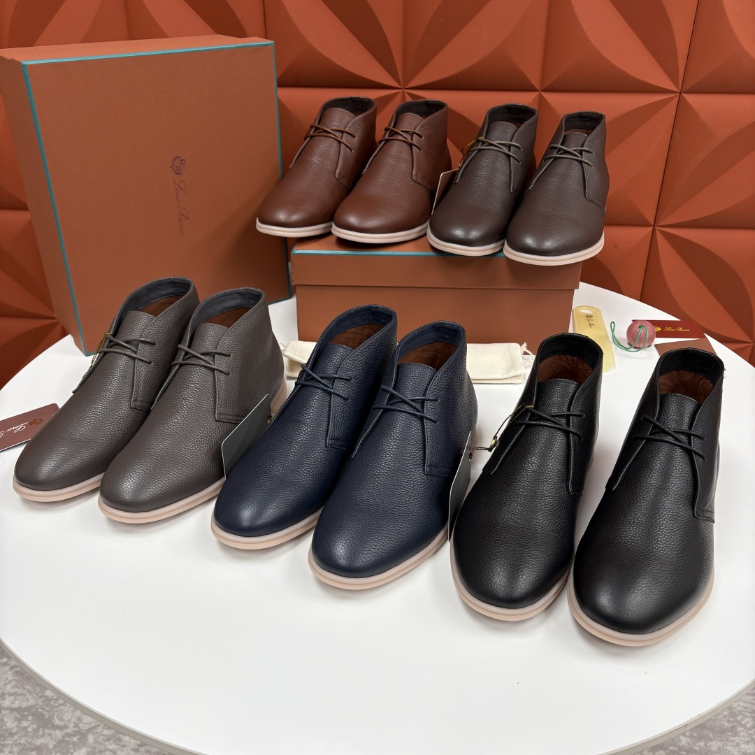 💋💍LP 家新品发售 Loro Pian* 诺悠*翩雅 的经典款短靴 此款沙漠靴系列采用荔枝纹牛皮/高丝