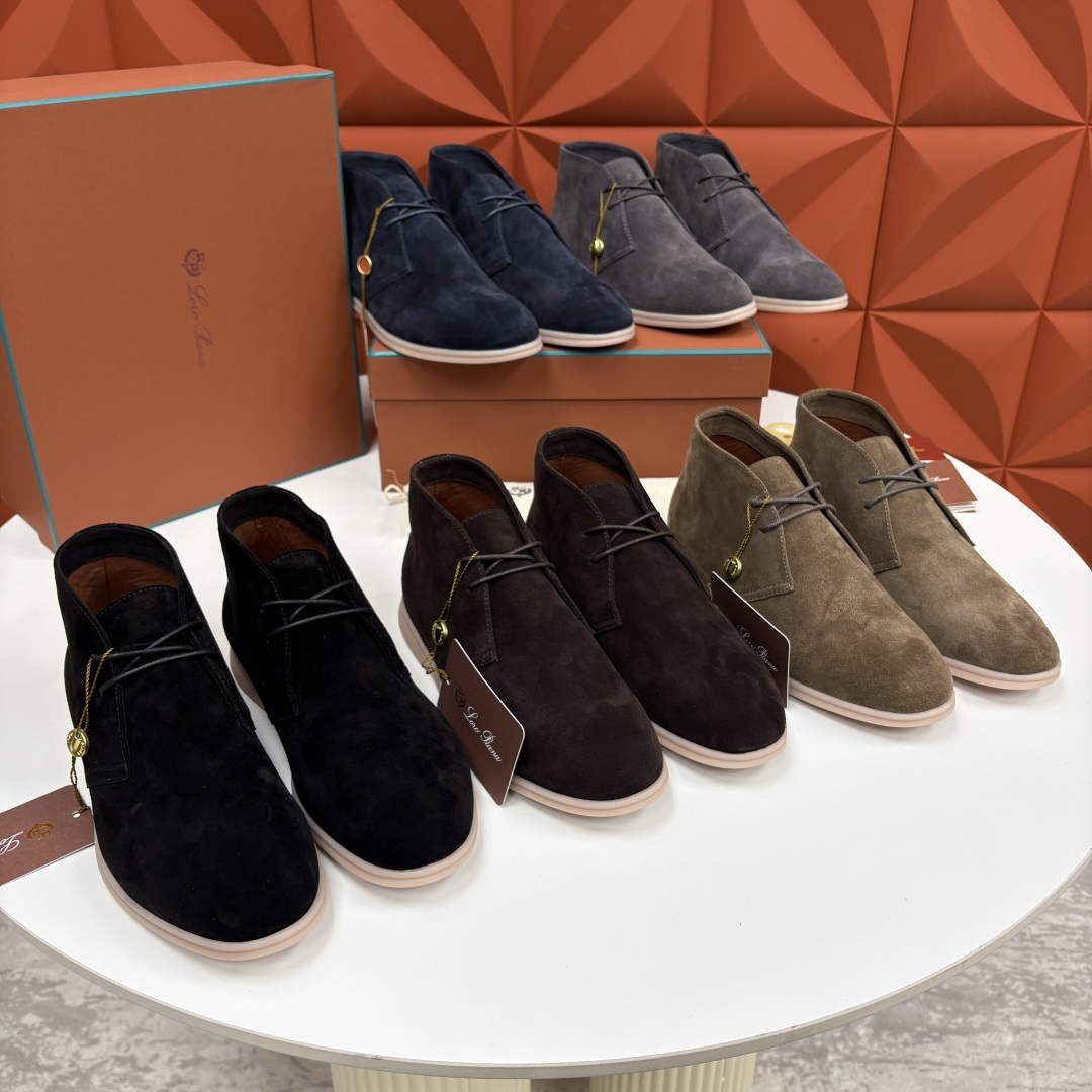 💋💍LP 家新品发售 Loro Pian* 诺悠*翩雅 的经典款短靴 此款沙漠靴系列采用荔枝纹牛皮/高丝