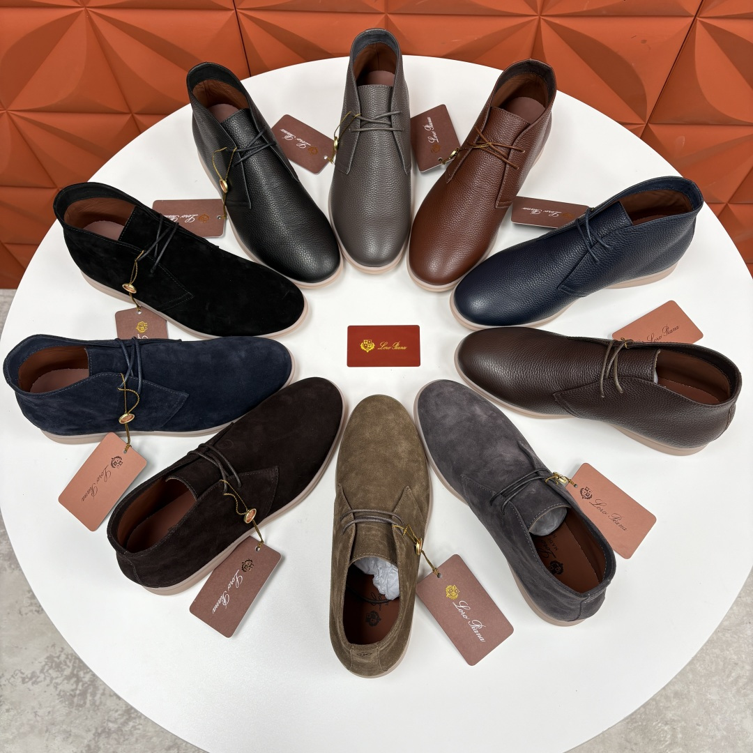 💋💍LP 家新品发售 Loro Pian* 诺悠*翩雅 的经典款短靴 此款沙漠靴系列采用荔枝纹牛皮/高丝