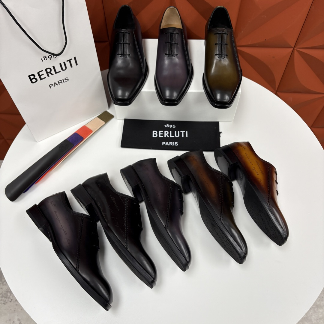💋💍Berlut* 布鲁提 新款男士手工擦色正装鞋皮鞋上新🆕 Berlut* 对皮革的执念近乎苛刻，精选