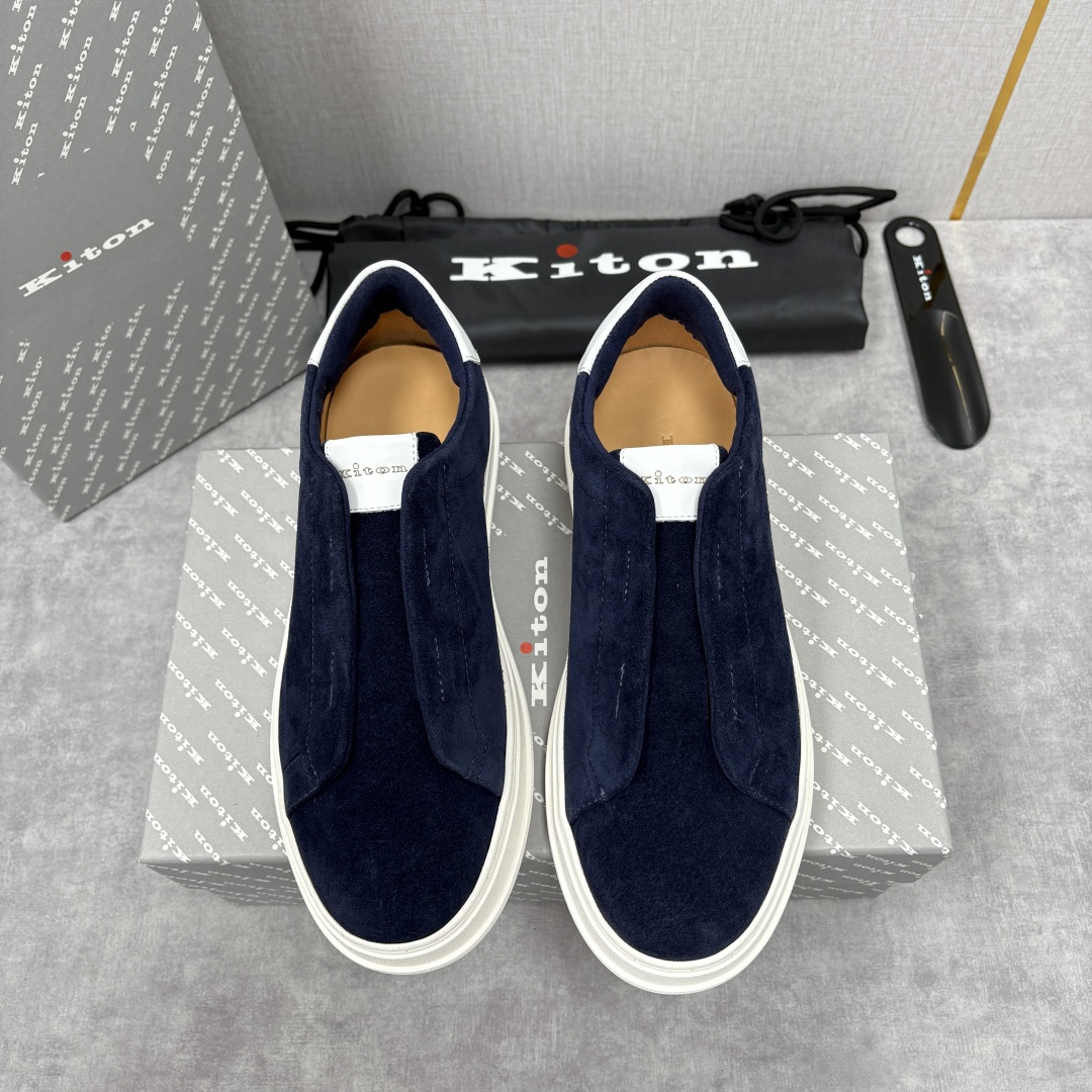 💋💍 Kito*n 新品 男士拼色厚底休闲鞋 鞋面采用高丝光磨砂牛皮+优质小牛皮的拼接设计，磨砂皮细腻软