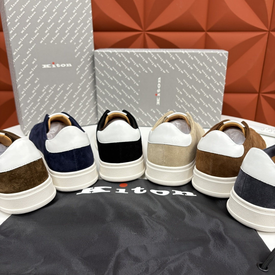 💋💍 Kito*n 新品 男士拼色厚底休闲鞋 鞋面采用高丝光磨砂牛皮+优质小牛皮的拼接设计，磨砂皮细腻软