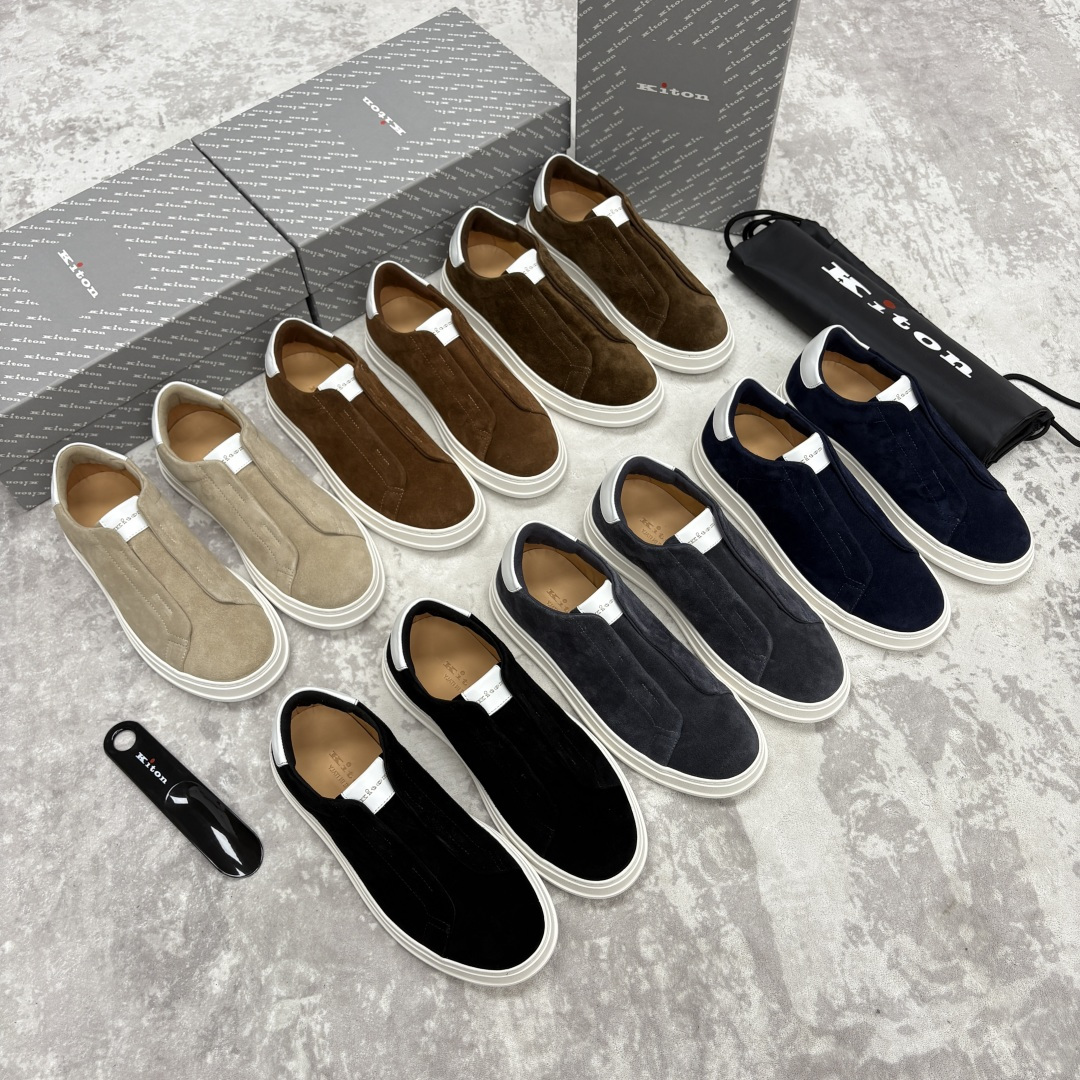 💋💍 Kito*n 新品 男士拼色厚底休闲鞋 鞋面采用高丝光磨砂牛皮+优质小牛皮的拼接设计，磨砂皮细腻软