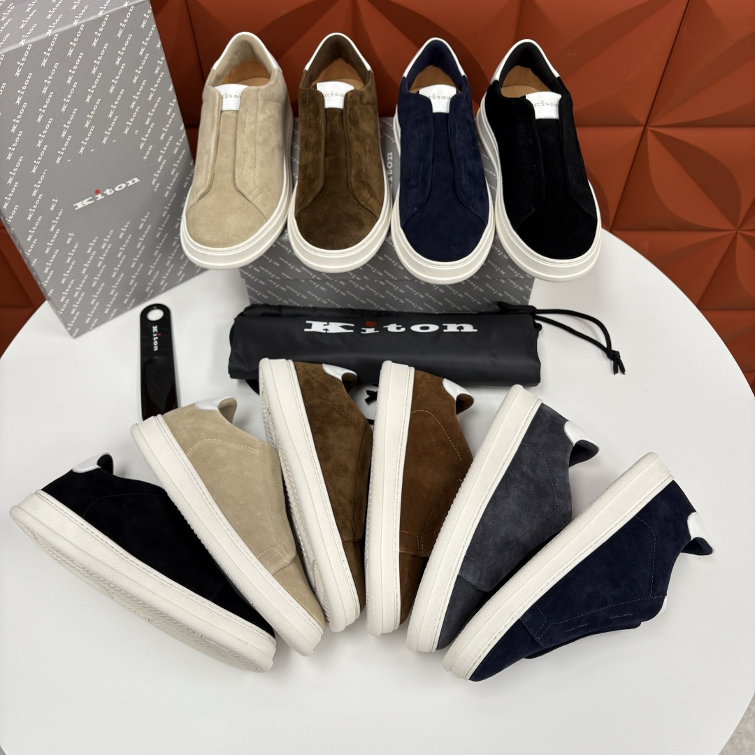 💋💍 Kito*n 新品 男士拼色厚底休闲鞋 鞋面采用高丝光磨砂牛皮+优质小牛皮的拼接设计，磨砂皮细腻软