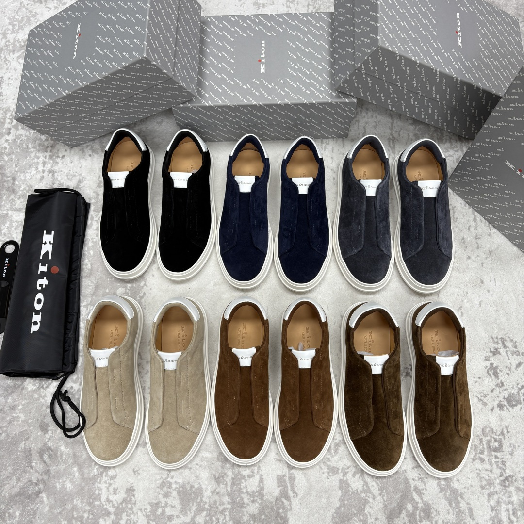 💋💍 Kito*n 新品 男士拼色厚底休闲鞋 鞋面采用高丝光磨砂牛皮+优质小牛皮的拼接设计，磨砂皮细腻软