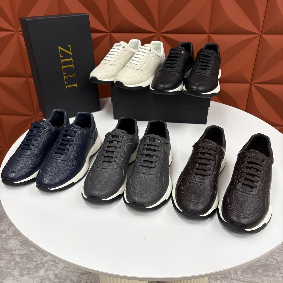 💋💍ZL家新品 Zill* 兹-利 是1970创立的法国奢侈男装品牌 缝线装饰男士休闲运动鞋当法式奢华邂