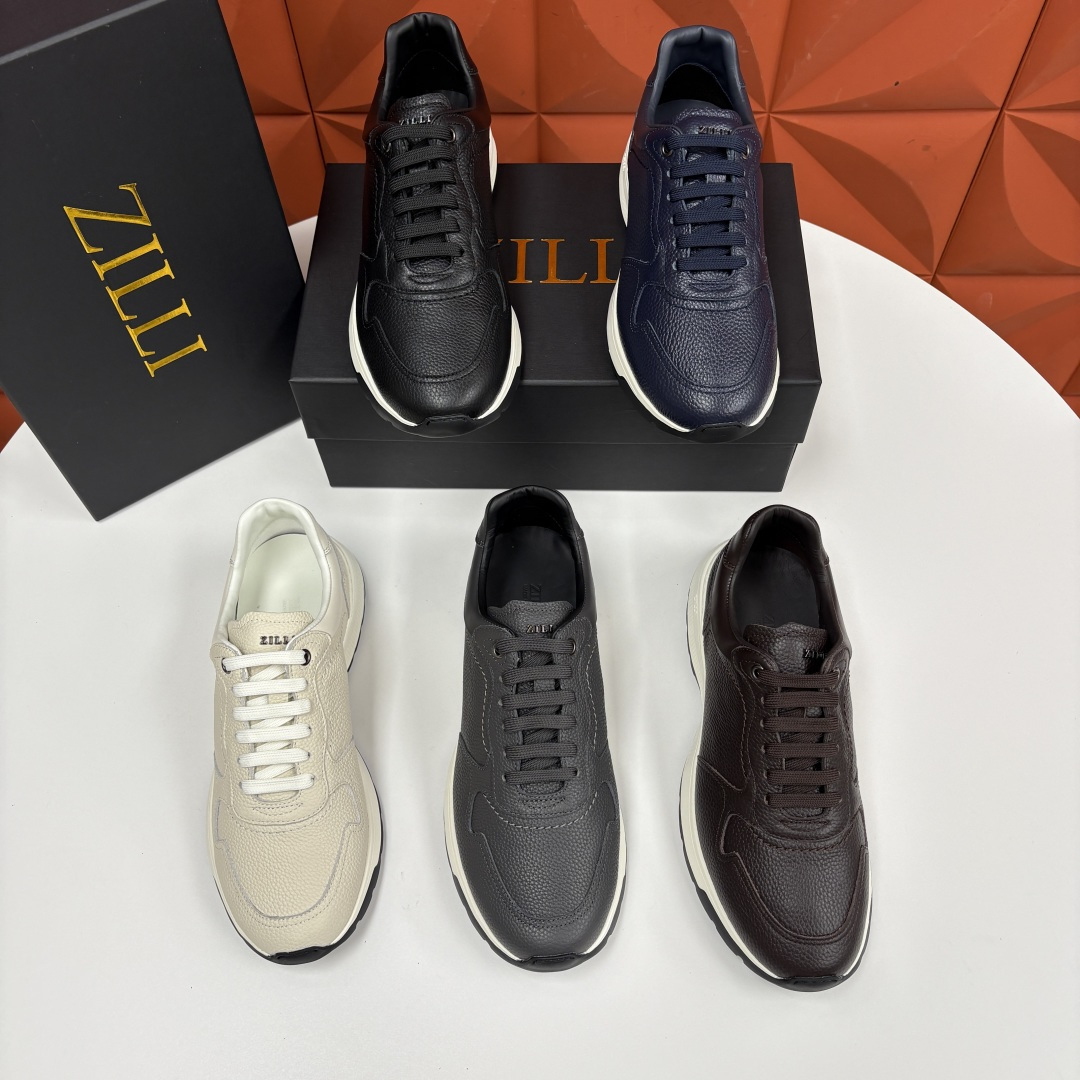 💋💍ZL家新品 Zill* 兹-利 是1970创立的法国奢侈男装品牌 缝线装饰男士休闲运动鞋当法式奢华邂
