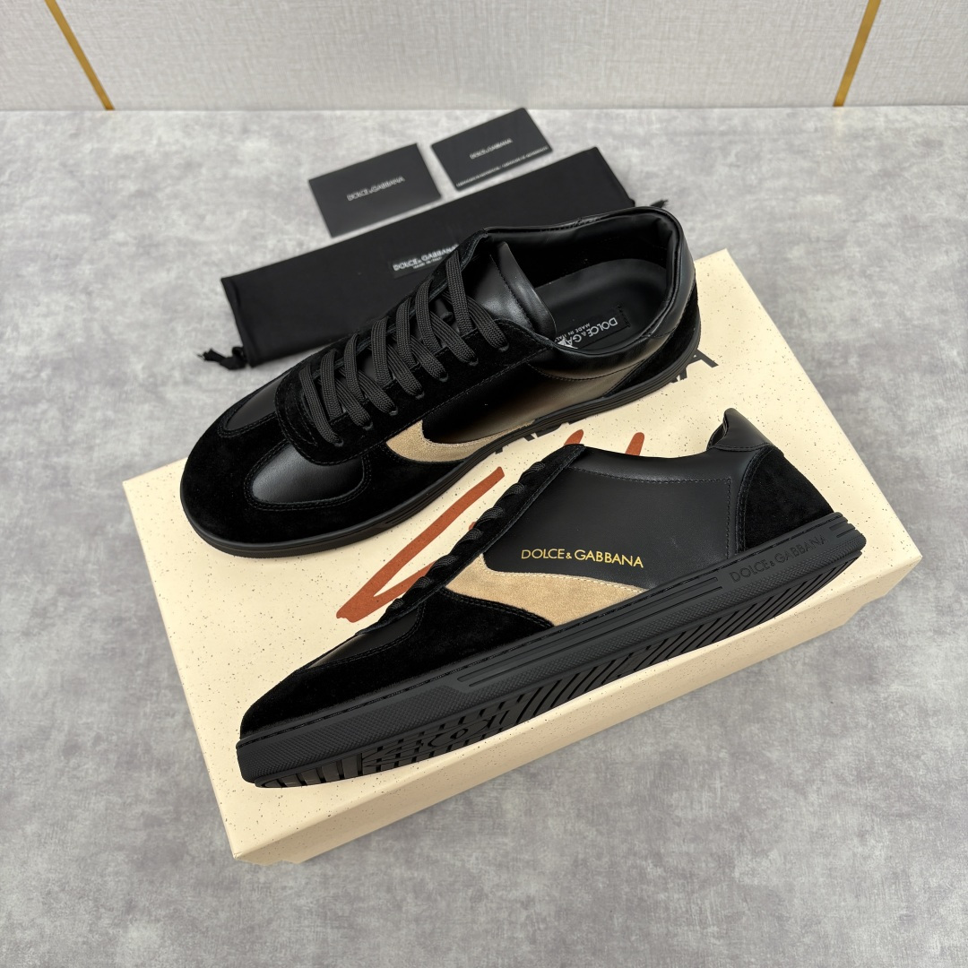 💋💍D &G 杜嘉-班纳（Dolce & Gabban*）男士休闲运动鞋 logo 拼接撞色低帮板鞋 采