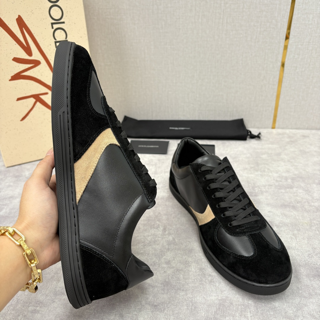 💋💍D &G 杜嘉-班纳（Dolce & Gabban*）男士休闲运动鞋 logo 拼接撞色低帮板鞋 采