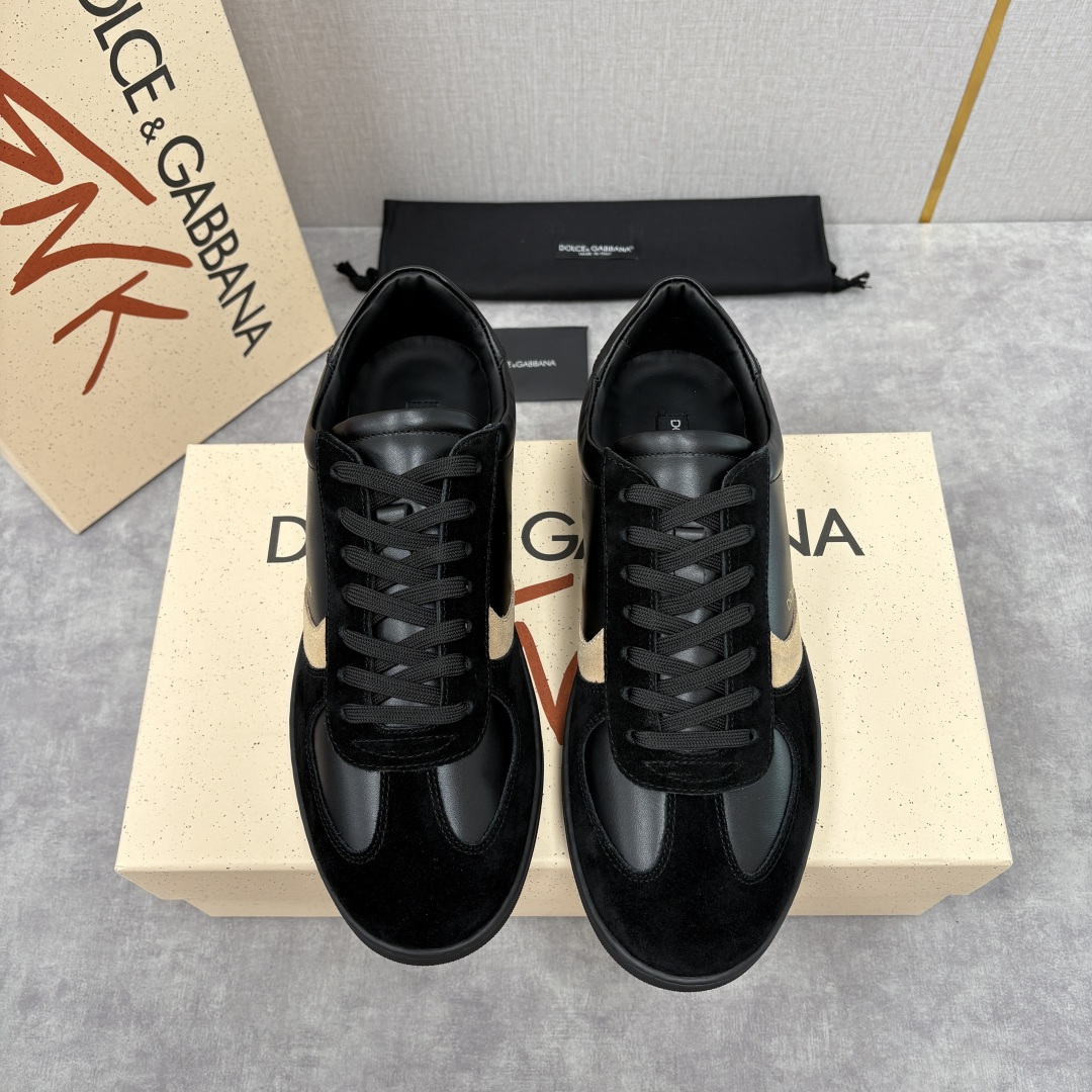 💋💍D &G 杜嘉-班纳（Dolce & Gabban*）男士休闲运动鞋 logo 拼接撞色低帮板鞋 采