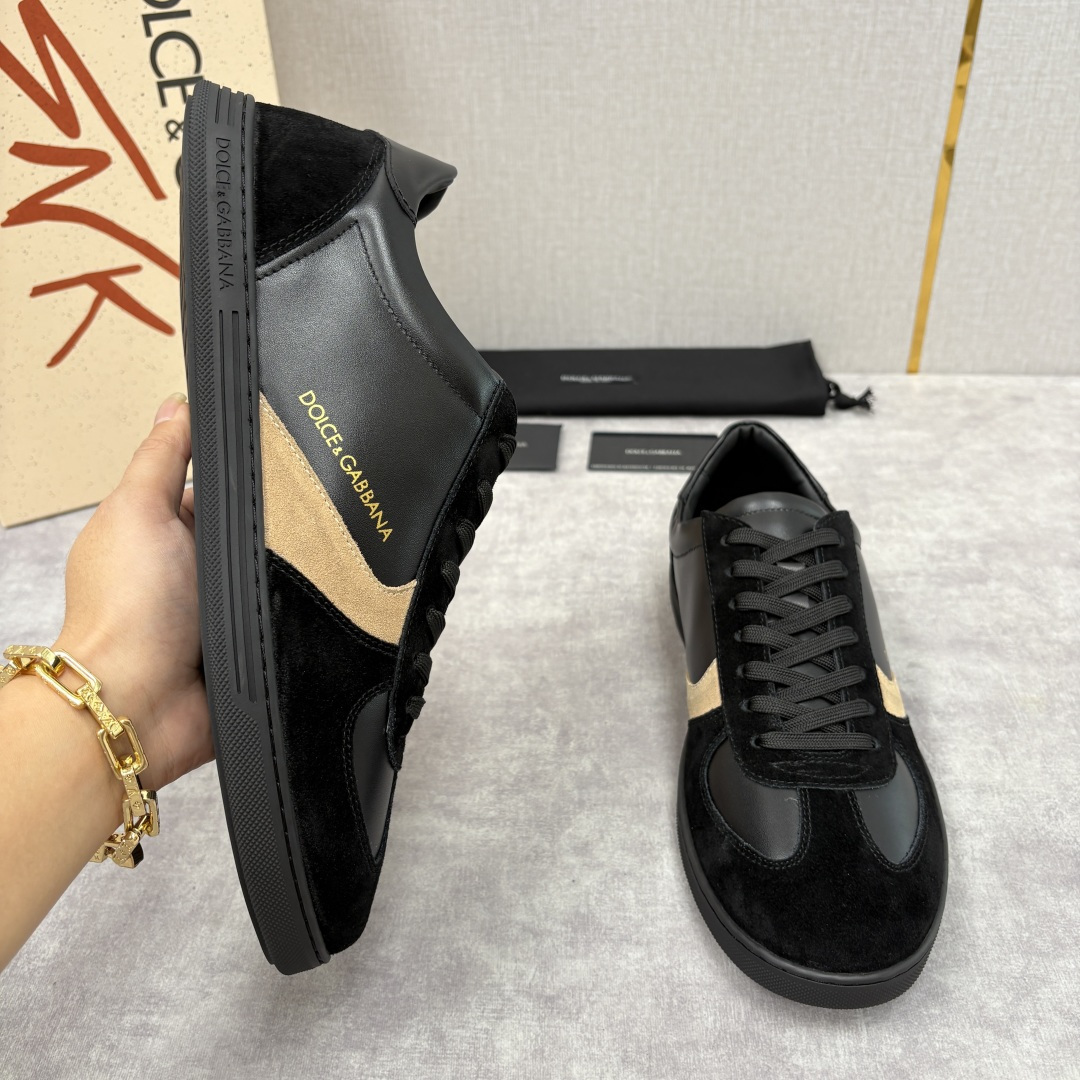 💋💍D &G 杜嘉-班纳（Dolce & Gabban*）男士休闲运动鞋 logo 拼接撞色低帮板鞋 采