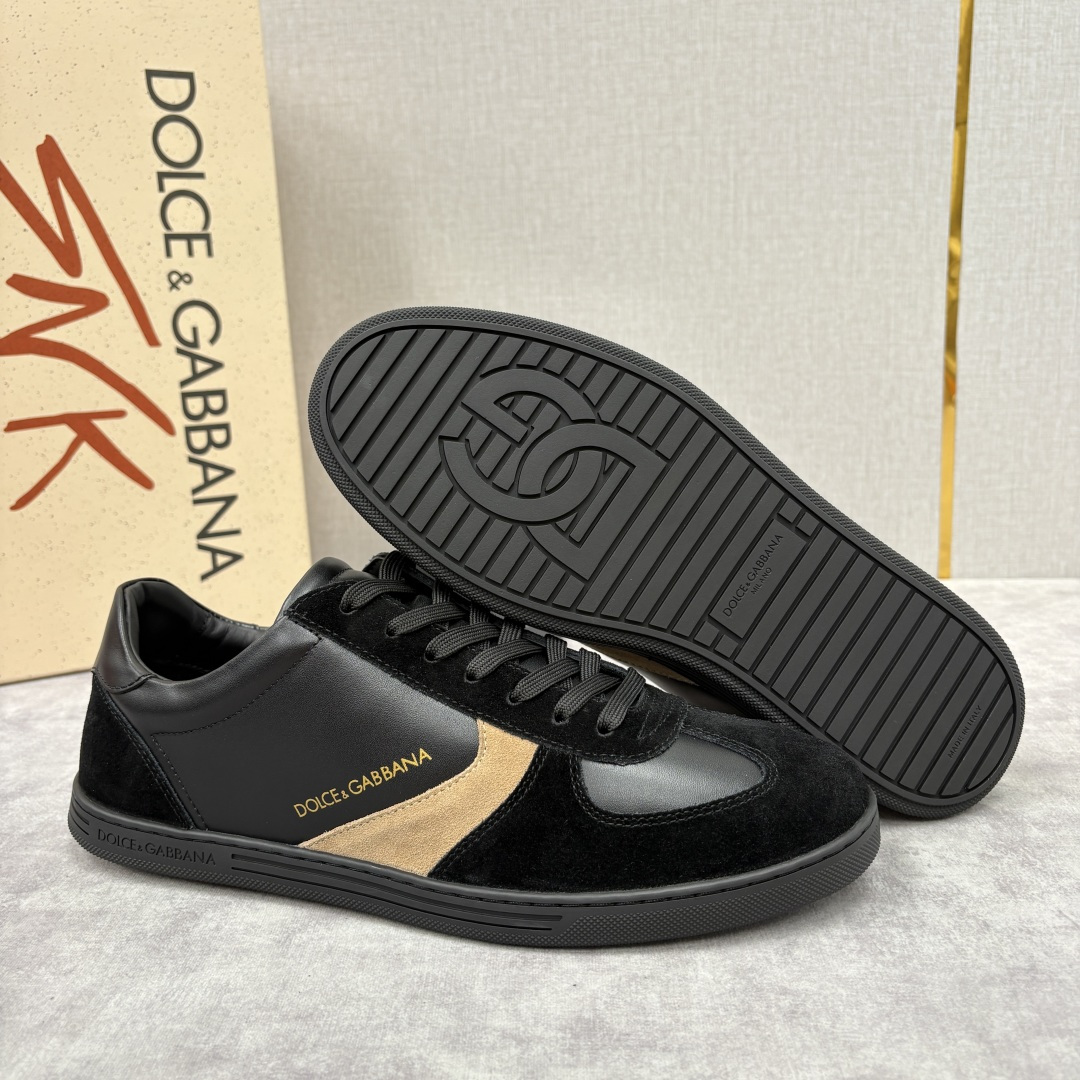 💋💍D &G 杜嘉-班纳（Dolce & Gabban*）男士休闲运动鞋 logo 拼接撞色低帮板鞋 采