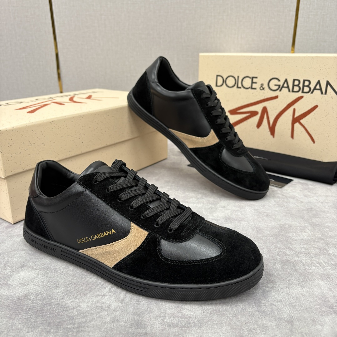 💋💍D &G 杜嘉-班纳（Dolce & Gabban*）男士休闲运动鞋 logo 拼接撞色低帮板鞋 采