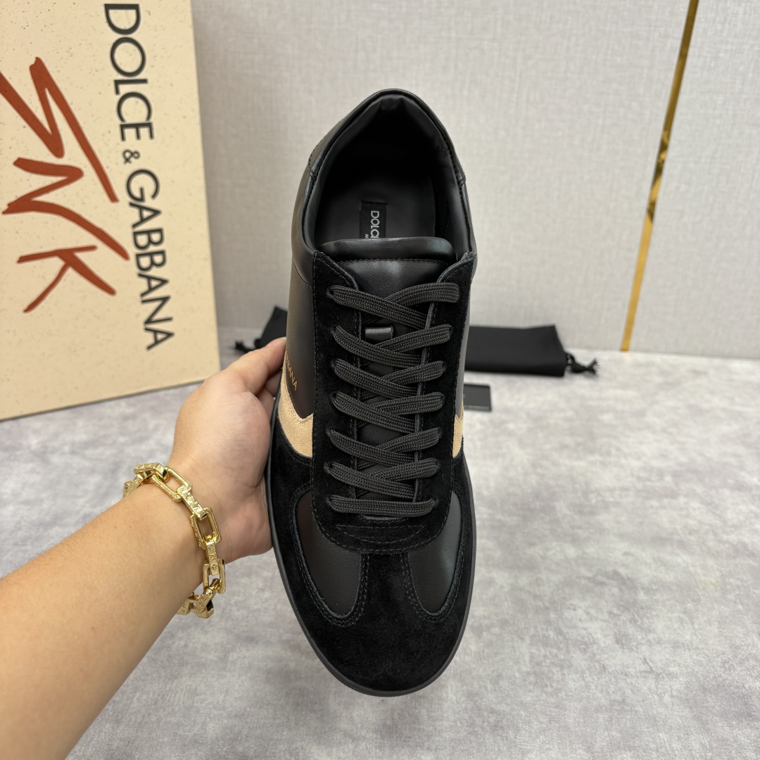 💋💍D &G 杜嘉-班纳（Dolce & Gabban*）男士休闲运动鞋 logo 拼接撞色低帮板鞋 采