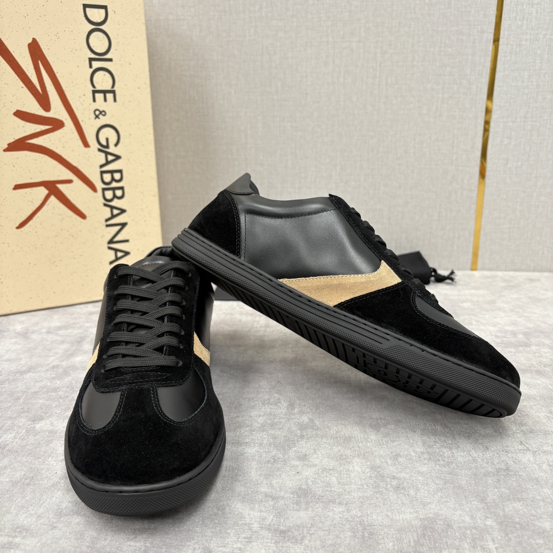 💋💍D &G 杜嘉-班纳（Dolce & Gabban*）男士休闲运动鞋 logo 拼接撞色低帮板鞋 采