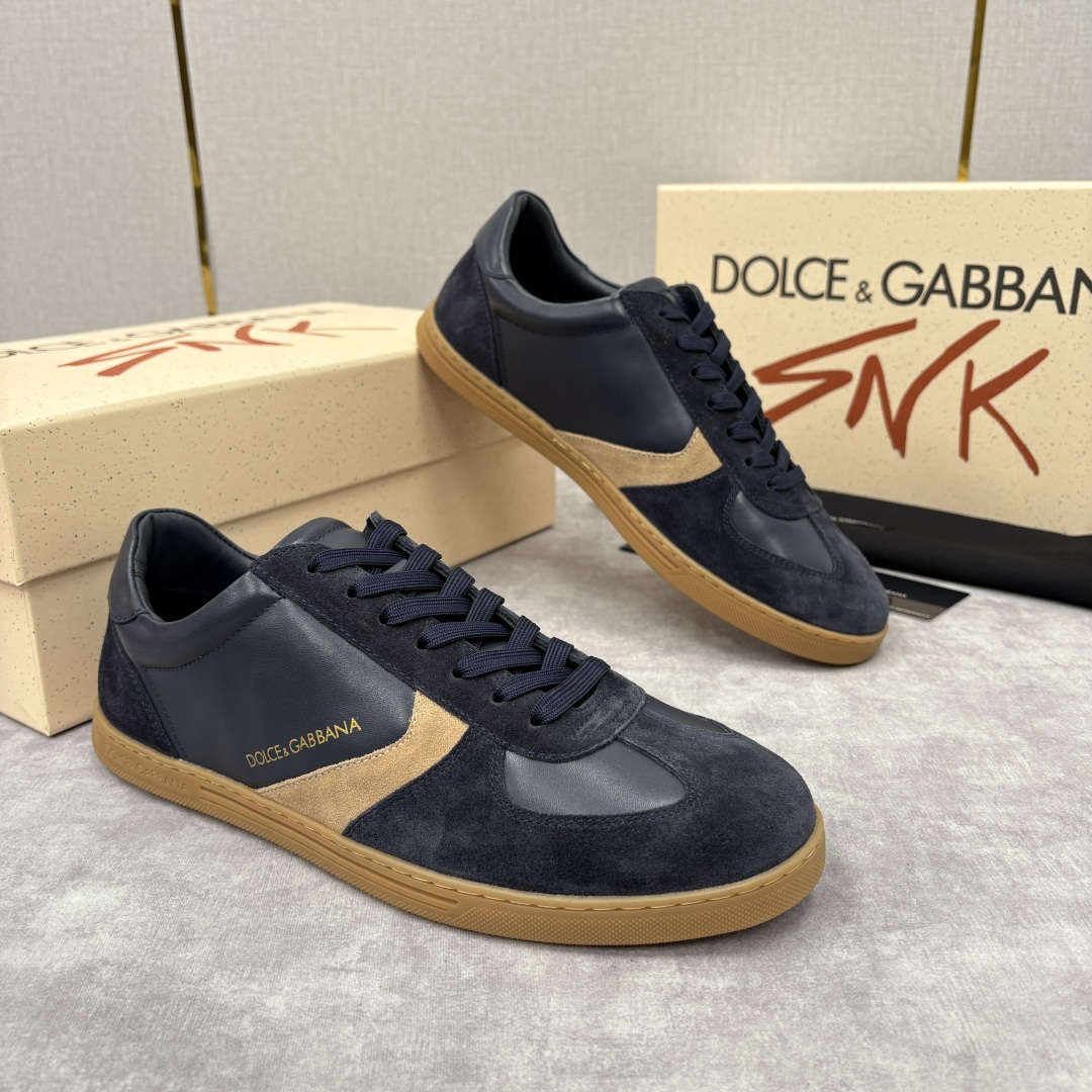 💋💍D &G 杜嘉-班纳（Dolce & Gabban*）男士休闲运动鞋 logo 拼接撞色低帮板鞋 采