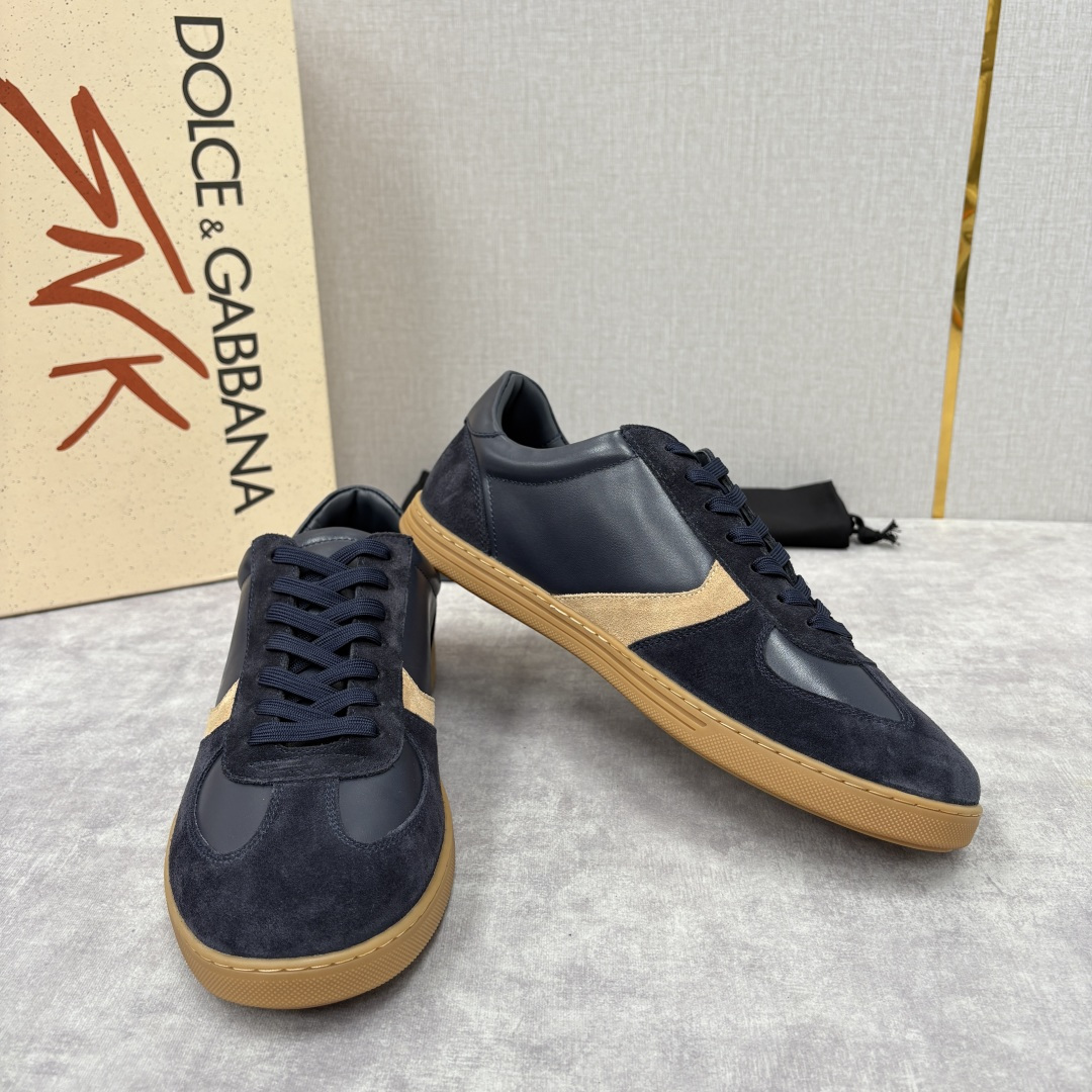 💋💍D &G 杜嘉-班纳（Dolce & Gabban*）男士休闲运动鞋 logo 拼接撞色低帮板鞋 采