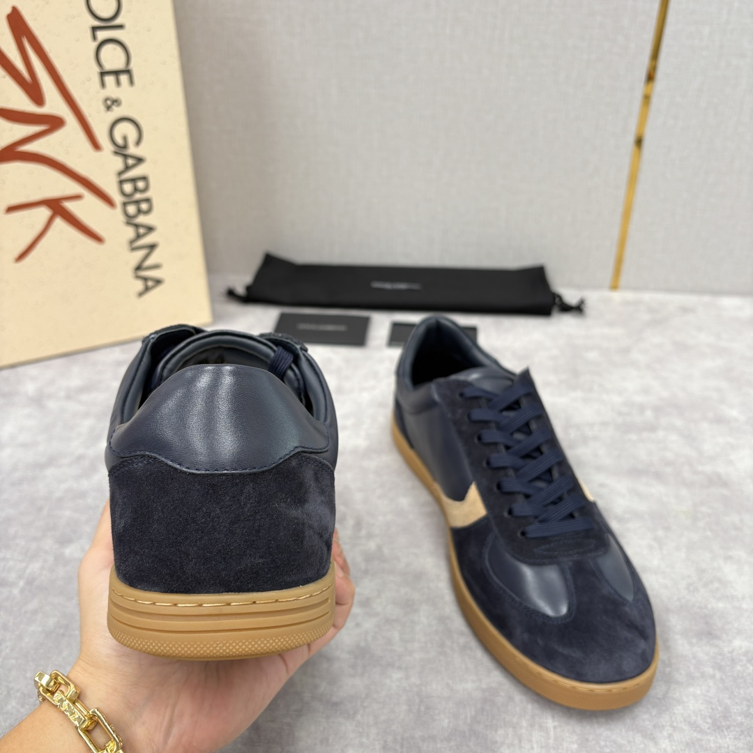 💋💍D &G 杜嘉-班纳（Dolce & Gabban*）男士休闲运动鞋 logo 拼接撞色低帮板鞋 采