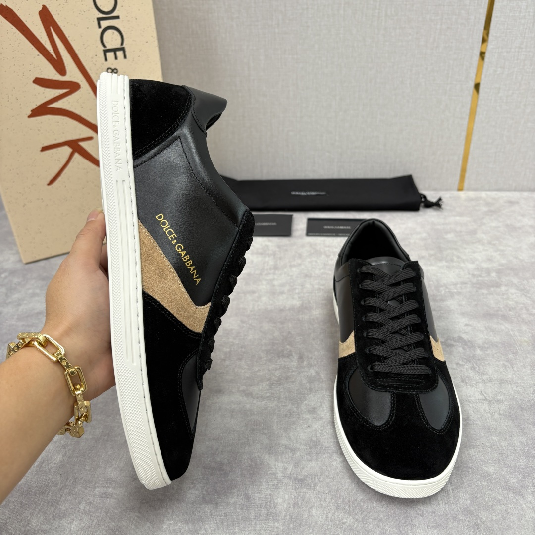 💋💍D &G 杜嘉-班纳（Dolce & Gabban*）男士休闲运动鞋 logo 拼接撞色低帮板鞋 采