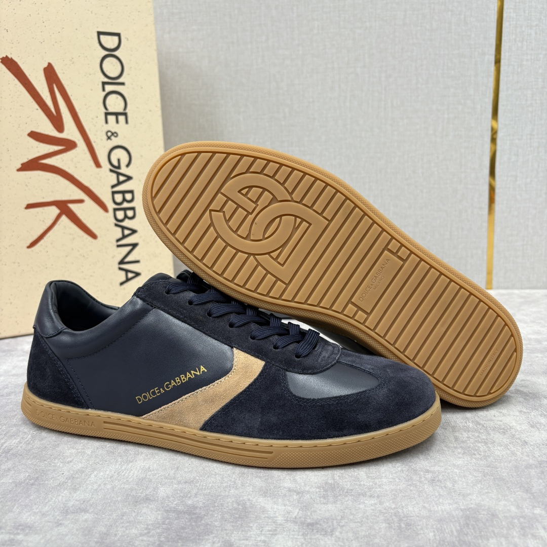 💋💍D &G 杜嘉-班纳（Dolce & Gabban*）男士休闲运动鞋 logo 拼接撞色低帮板鞋 采