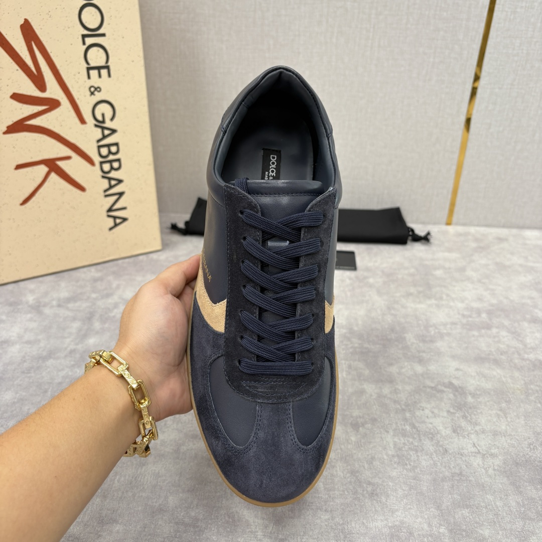 💋💍D &G 杜嘉-班纳（Dolce & Gabban*）男士休闲运动鞋 logo 拼接撞色低帮板鞋 采