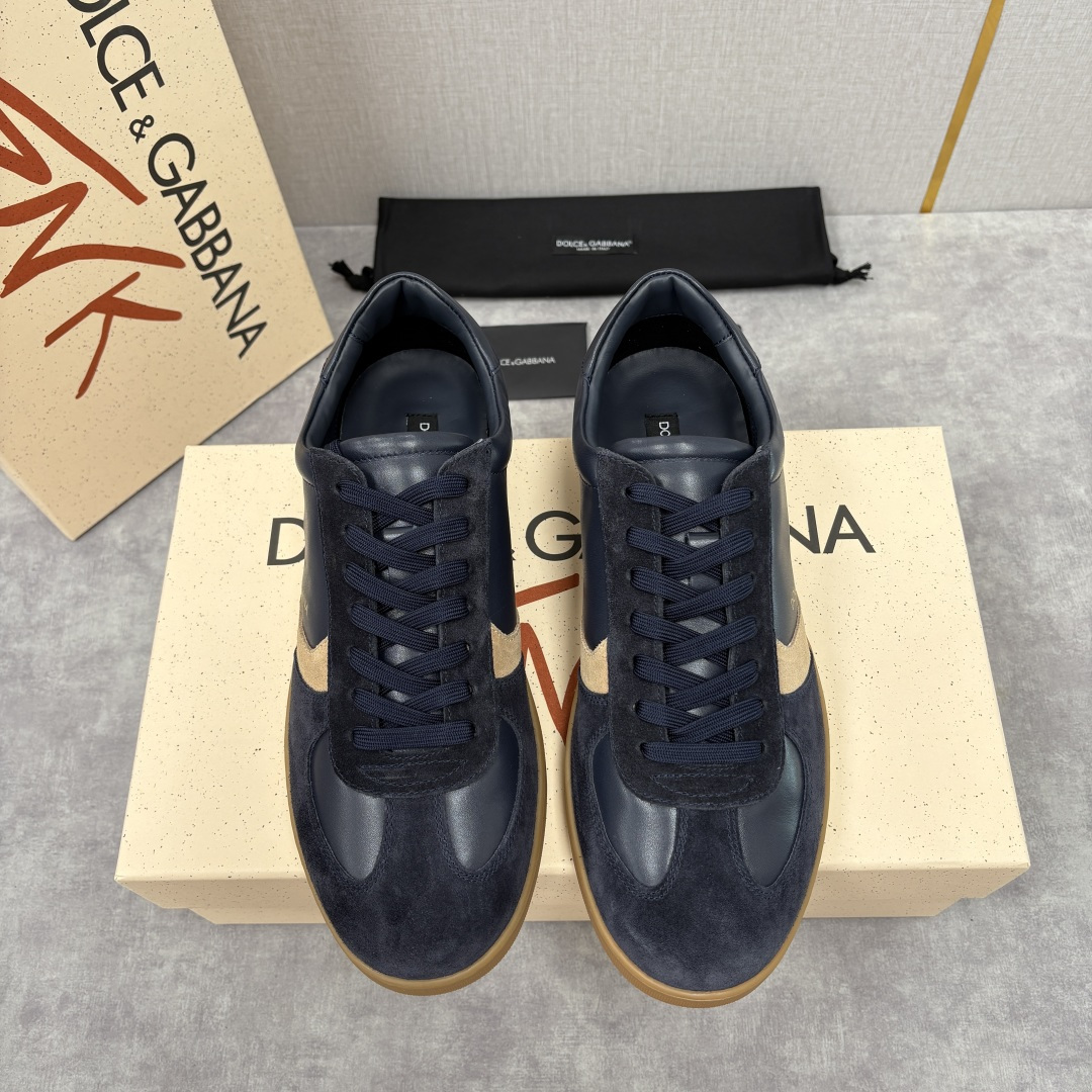 💋💍D &G 杜嘉-班纳（Dolce & Gabban*）男士休闲运动鞋 logo 拼接撞色低帮板鞋 采