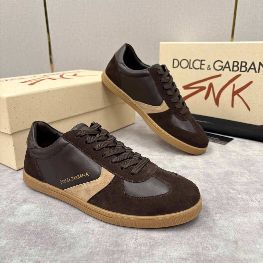 💋💍D &G 杜嘉-班纳（Dolce & Gabban*）男士休闲运动鞋 logo 拼接撞色低帮板鞋 采