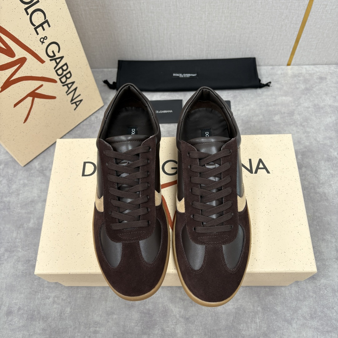 💋💍D &G 杜嘉-班纳（Dolce & Gabban*）男士休闲运动鞋 logo 拼接撞色低帮板鞋 采