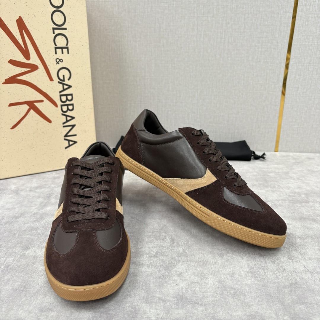 💋💍D &G 杜嘉-班纳（Dolce & Gabban*）男士休闲运动鞋 logo 拼接撞色低帮板鞋 采