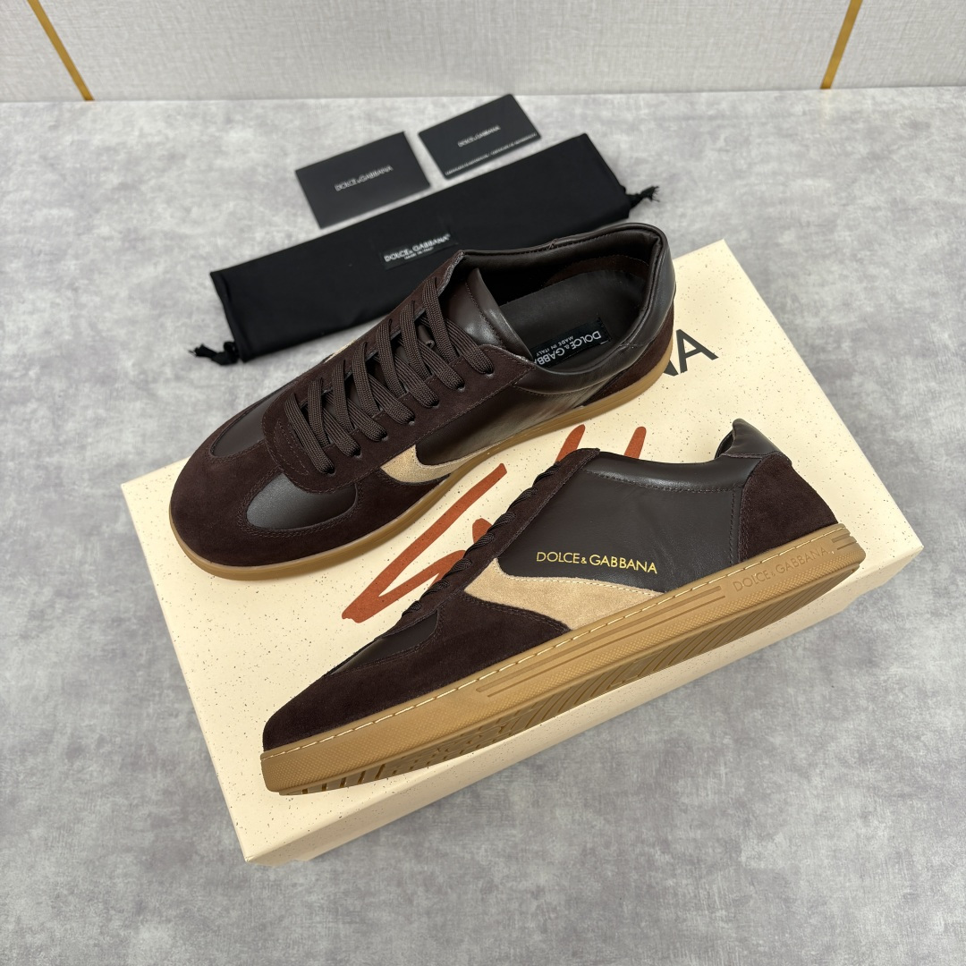 💋💍D &G 杜嘉-班纳（Dolce & Gabban*）男士休闲运动鞋 logo 拼接撞色低帮板鞋 采