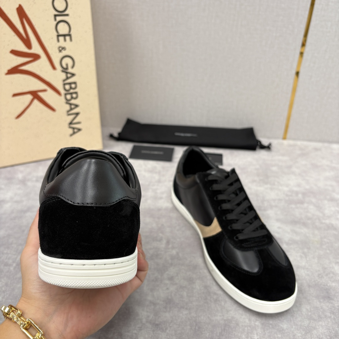 💋💍D &G 杜嘉-班纳（Dolce & Gabban*）男士休闲运动鞋 logo 拼接撞色低帮板鞋 采