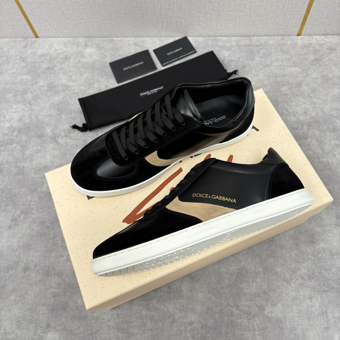 💋💍D &G 杜嘉-班纳（Dolce & Gabban*）男士休闲运动鞋 logo 拼接撞色低帮板鞋 采