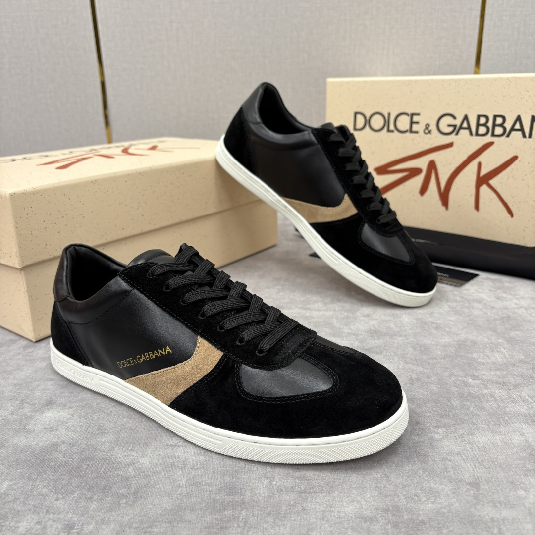 💋💍D &G 杜嘉-班纳（Dolce & Gabban*）男士休闲运动鞋 logo 拼接撞色低帮板鞋 采