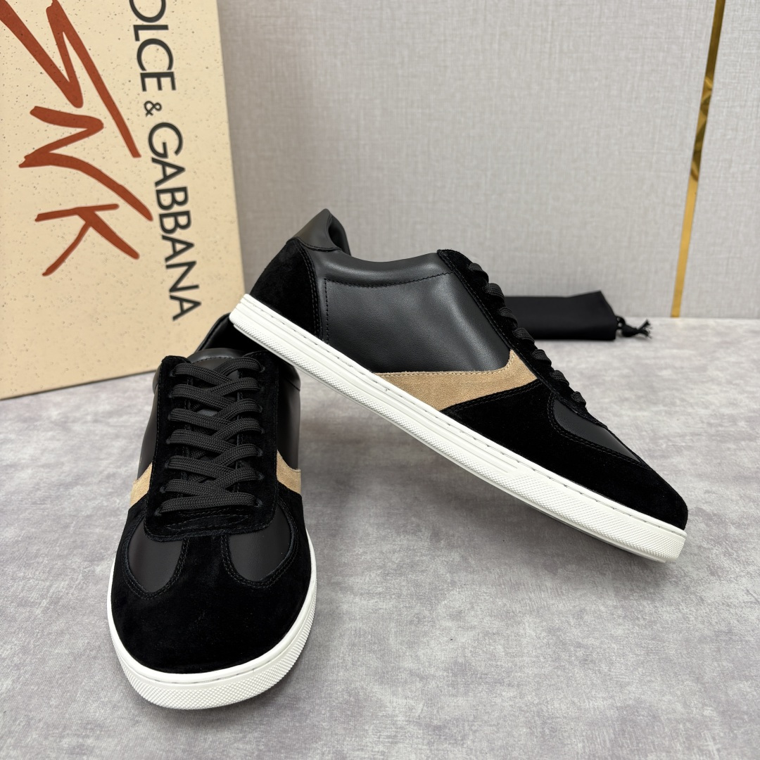 💋💍D &G 杜嘉-班纳（Dolce & Gabban*）男士休闲运动鞋 logo 拼接撞色低帮板鞋 采