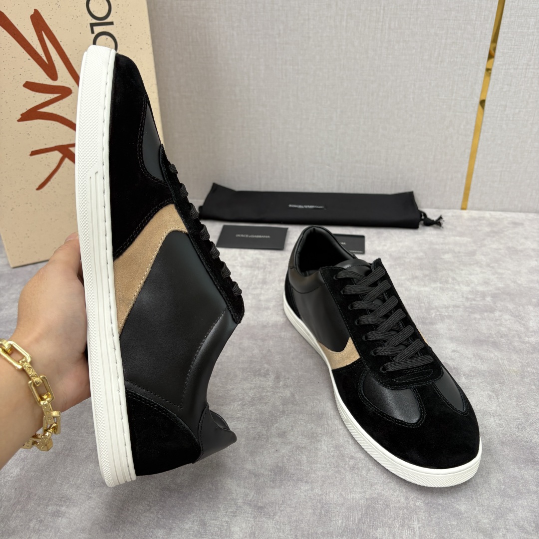 💋💍D &G 杜嘉-班纳（Dolce & Gabban*）男士休闲运动鞋 logo 拼接撞色低帮板鞋 采