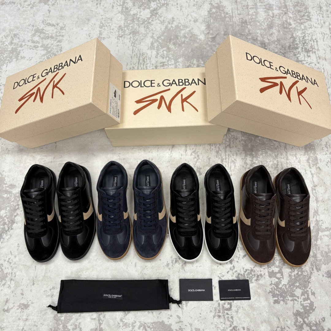 💋💍D &G 杜嘉-班纳（Dolce & Gabban*）男士休闲运动鞋 logo 拼接撞色低帮板鞋 采