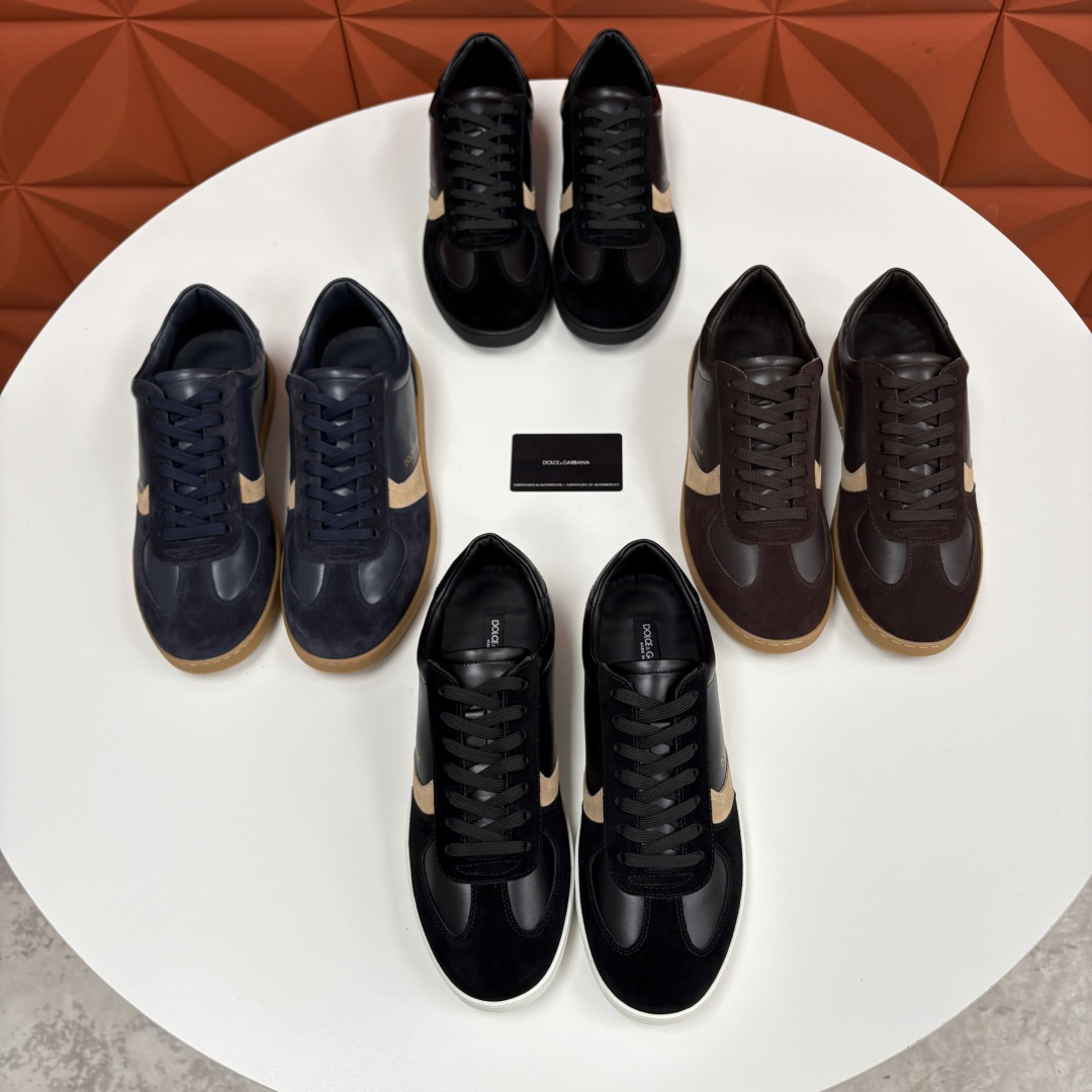 💋💍D &G 杜嘉-班纳（Dolce & Gabban*）男士休闲运动鞋 logo 拼接撞色低帮板鞋 采