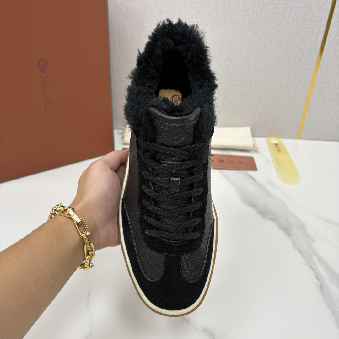 💋💍LP 家新品 LoroPian*/诺悠-翩雅 新款男士德训鞋磨砂皮荔枝纹牛皮板鞋 LP系带秋冬休闲羊