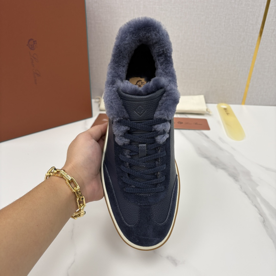 💋💍LP 家新品 LoroPian*/诺悠-翩雅 新款男士德训鞋磨砂皮荔枝纹牛皮板鞋 LP系带秋冬休闲羊