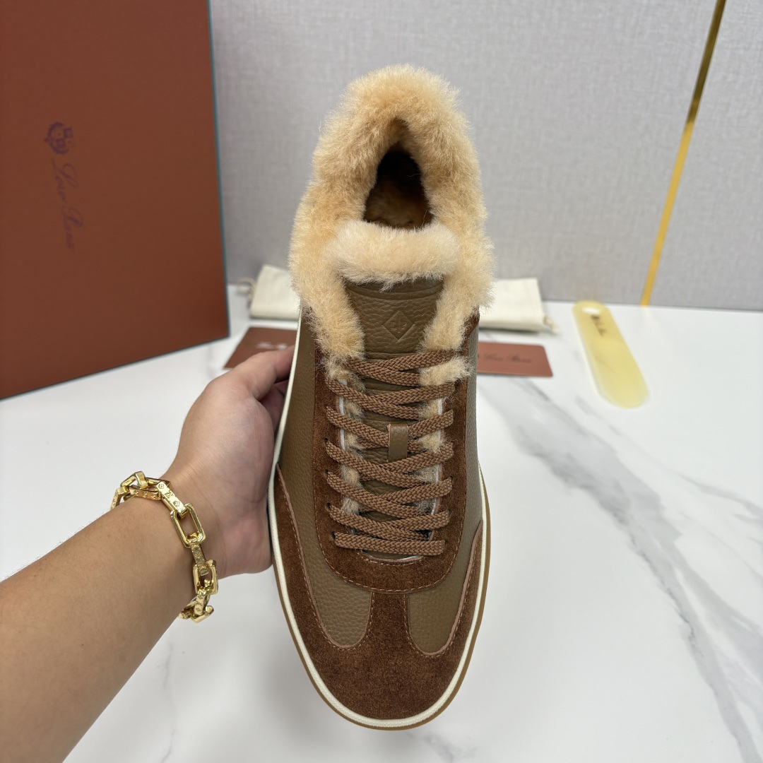 💋💍LP 家新品 LoroPian*/诺悠-翩雅 新款男士德训鞋磨砂皮荔枝纹牛皮板鞋 LP系带秋冬休闲羊