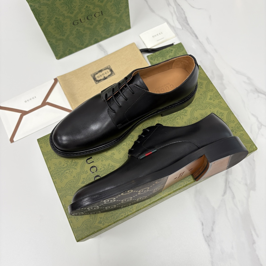 💋💍G家 GUCC* 古-驰 新品男士正装鞋皮鞋 德比鞋鞋型，是优雅与实用的平衡之选。选用细腻有光泽的进