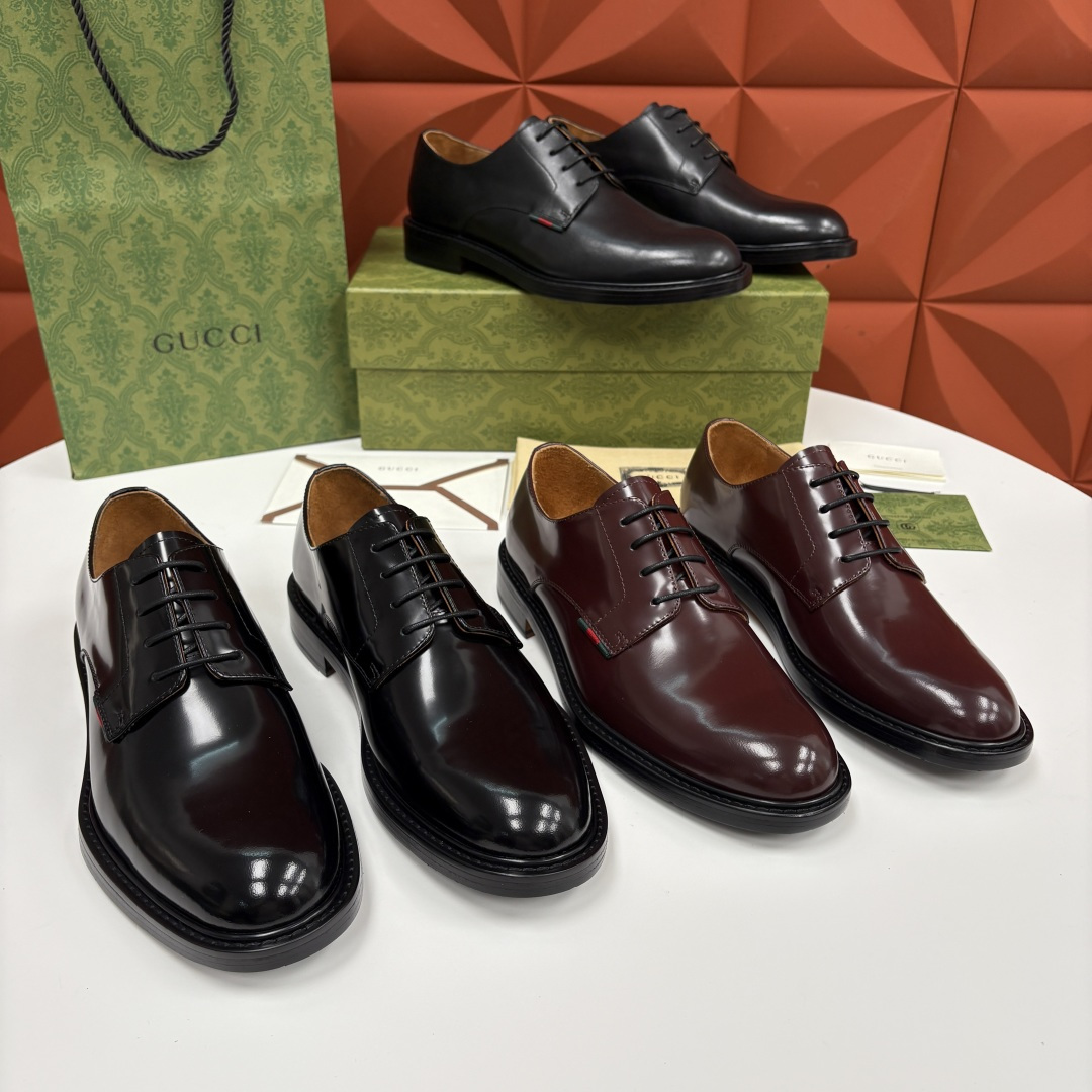 💋💍G家 GUCC* 古-驰 新品男士正装鞋皮鞋 德比鞋鞋型，是优雅与实用的平衡之选。选用细腻有光泽的进