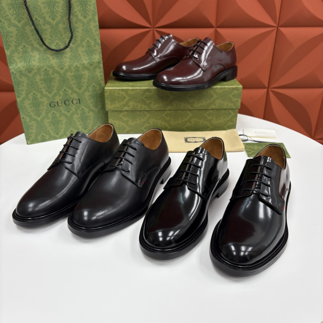 💋💍G家 GUCC* 古-驰 新品男士正装鞋皮鞋 德比鞋鞋型，是优雅与实用的平衡之选。选用细腻有光泽的进